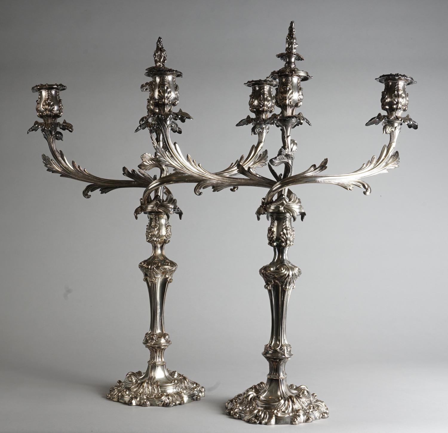 Pair of Large Silver Plate Candelabra ATR1