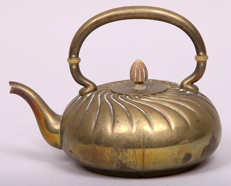 GREAT ANTIQUE GORHAM BRASS TEAPOT WITH WARMER eBay