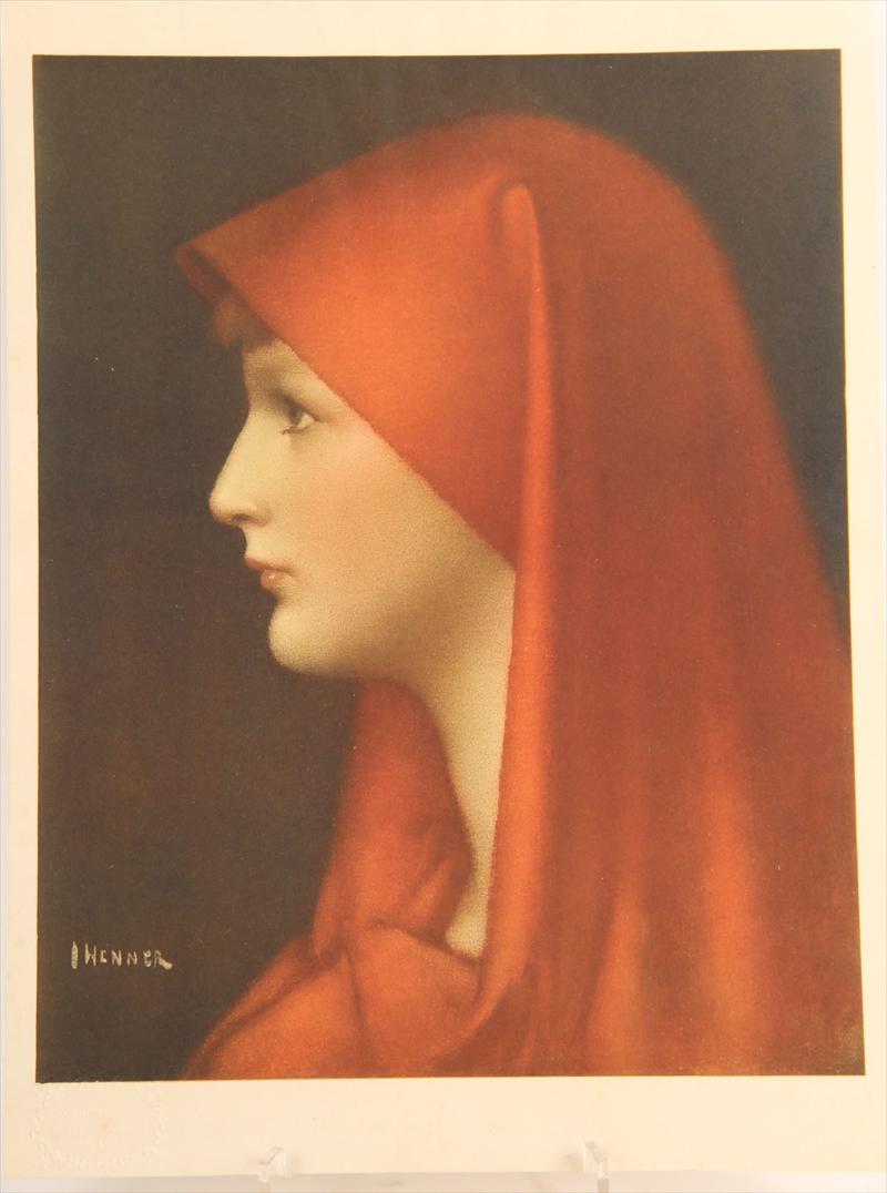 iGavel Auctions: Lady with Red Scarf Print,"Fabiola", Jean Jacques