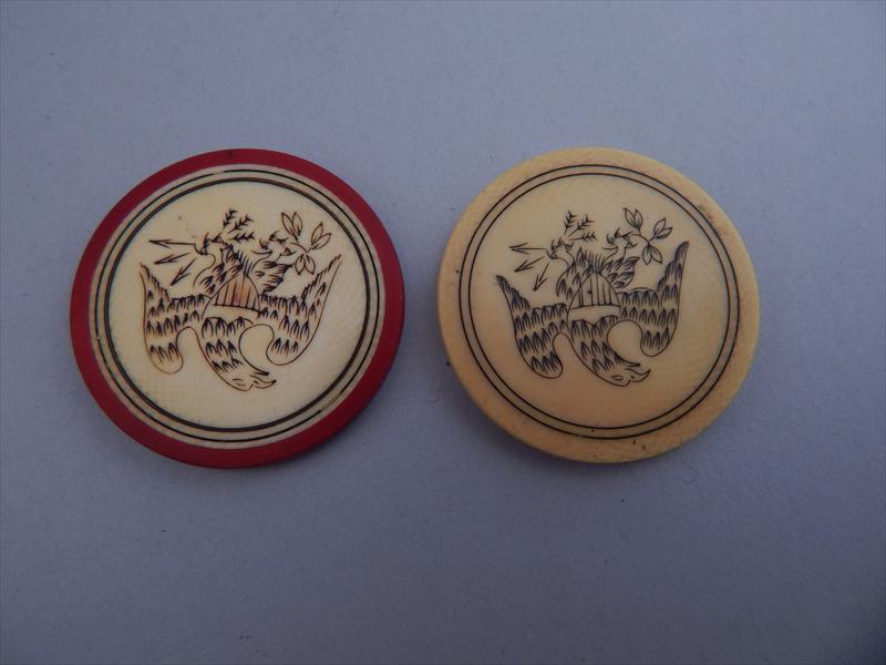 iGavel Auctions: 19th Century Ivory Poker Chips. Carved Eagle FR3SH