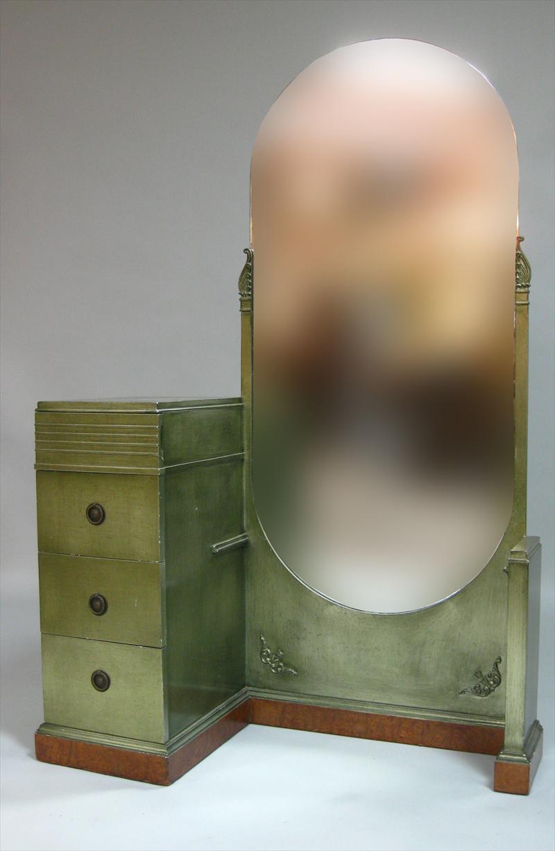 Igavel Auctions Art Deco Style Green Painted Vanity Table And Stool Furniture
