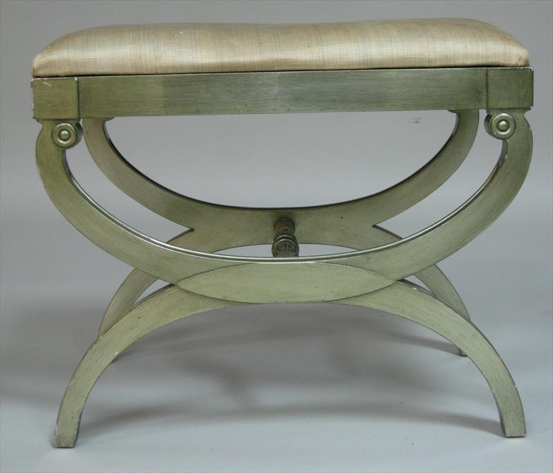 Igavel Auctions Art Deco Style Green Painted Vanity Table And Stool Furniture