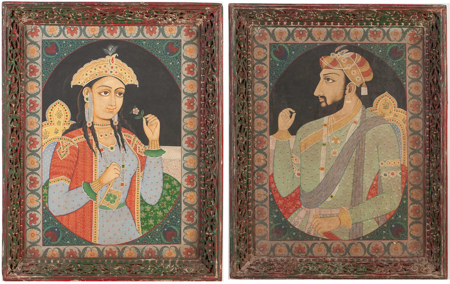 Pair Indian Paintings of Emperor Shah Jahan and His Wife Mumtaz Mahal Barnebys Pair Indian Paintings of Emperor Shah Jahan and His Wife Mumtaz Mahal Barnebys
