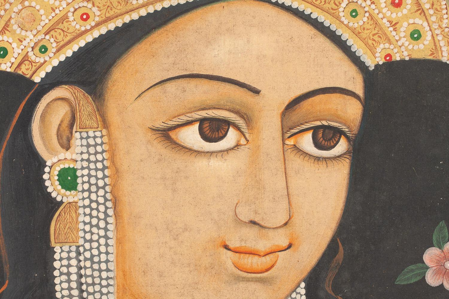 iGavel Auctions Pair Indian Paintings of Emperor Shah Jahan and His Wife Mumtaz Mahal, Late 19 iGavel Auctions Pair Indian Paintings of Emperor Shah Jahan and His Wife Mumtaz Mahal, Late 19