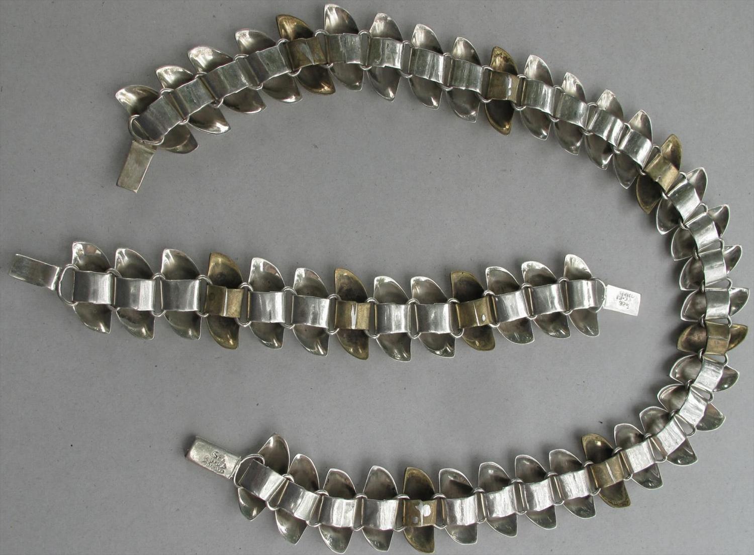 IGavel Auctions Vintage Mexican Sterling Silver Necklace And Bracelet 
