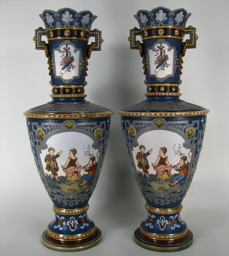 iGavel Auctions Villeroy & Boch Mettlach Pair of Vases, 19th/20th C